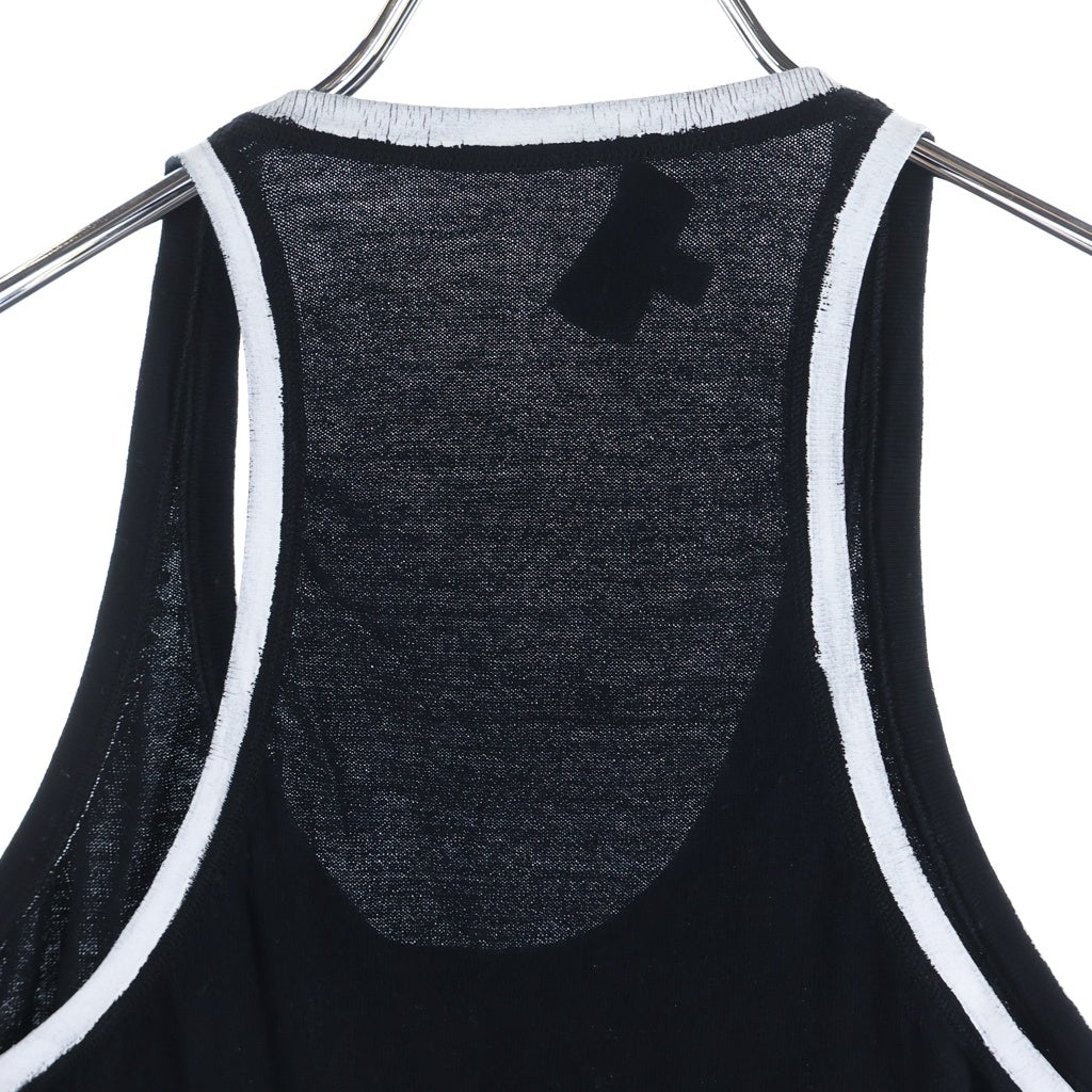 CHANEL(シャネル) フロントプリント ノースリーブ タンクトップ ブラック P72028K10330 レディース