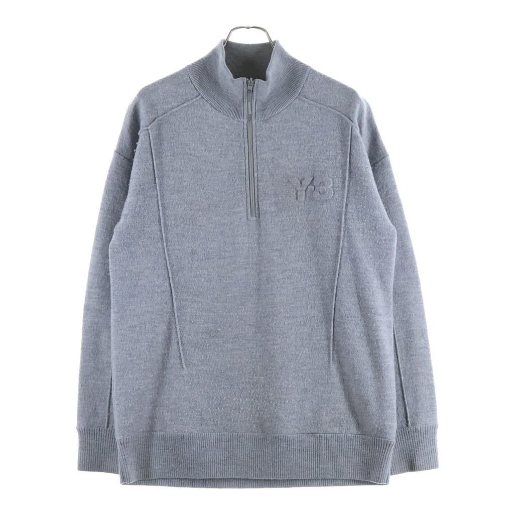 Y-3(ワイスリー) CLASSIC MERINO BLEND HALF-ZIP ROLL NECK クラシック メリノ ブレンド ハーフジップ ロールネック グレー HB6332