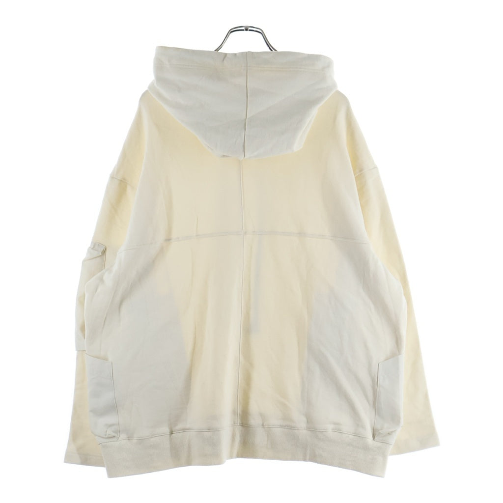 A.F ARTEFACT(エーエフアーティファクト) Nylon Combi Sweat Hoodie ナイロン切替 プルオーバーパーカー ホワイト 410822118