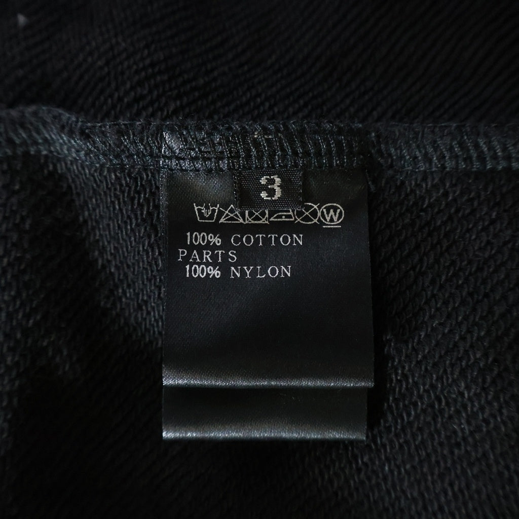 A.F ARTEFACT(エーエフアーティファクト) Nylon Combi Sweat Hoodie ナイロン切替 プルオーバーパーカー ブラック 410822118