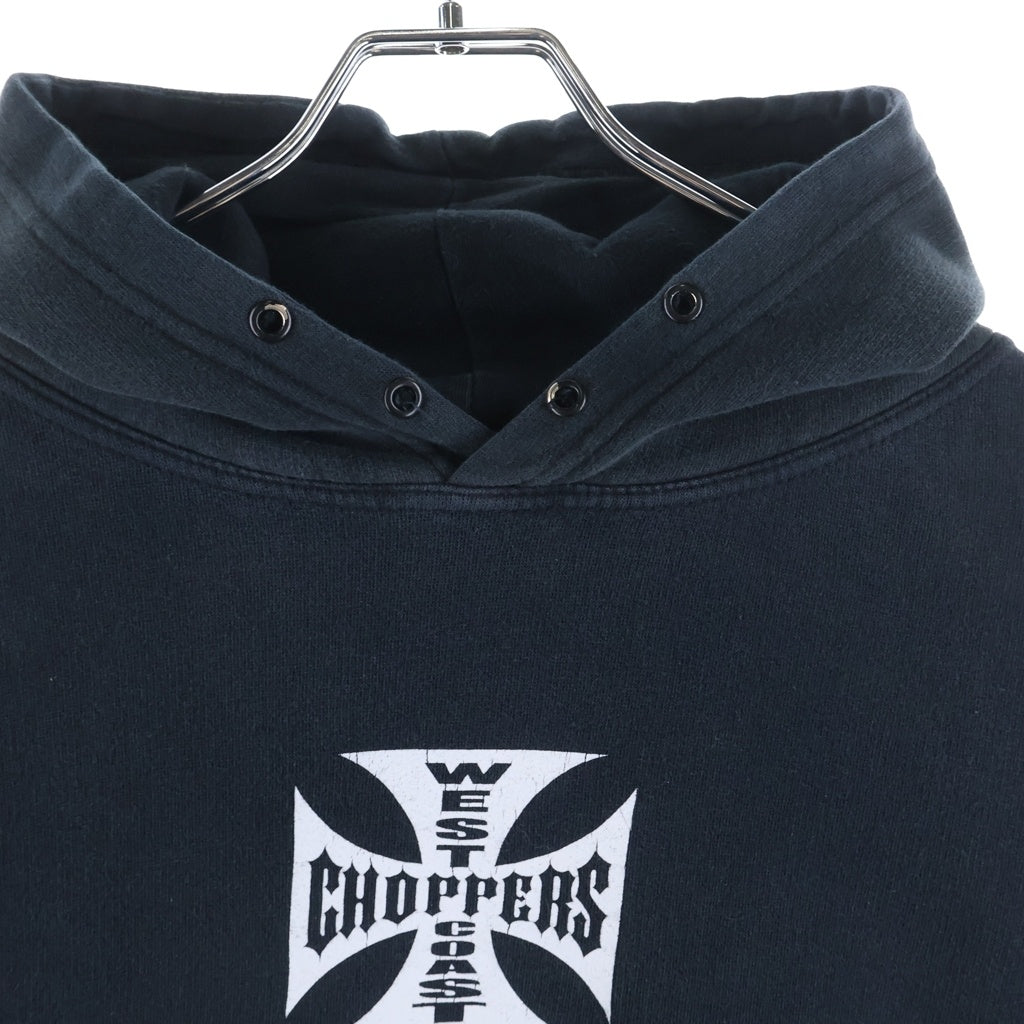 VINTAGE(ヴィンテージ) 90s West Coast Choppers アイアンクロスプリント プルオーバーパーカー ブラック -