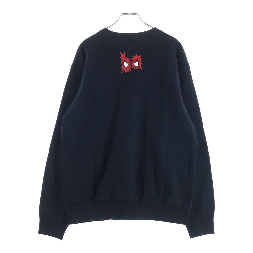 A BATHING APE(アベイシングエイプ) 90s ×MARVEL SPIDERMAN CREWNECK SEATSHIRT マーベル スパイダーマン クルーネックスウェットトレーナー ブラック -