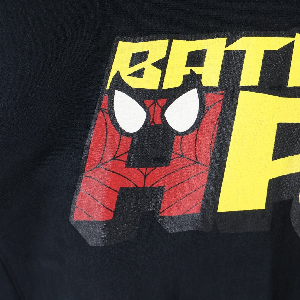 A BATHING APE(アベイシングエイプ) 90s ×MARVEL SPIDERMAN CREWNECK SEATSHIRT マーベル スパイダーマン クルーネックスウェットトレーナー ブラック -