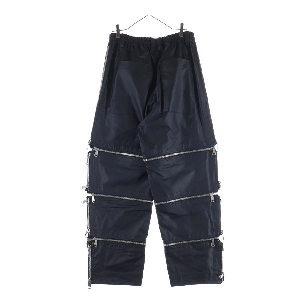 A.F ARTEFACT(エーエフアーティファクト) 26SS MATTE COATING ZIP WIDE PANTS ジップワイドパンツ ブラック -