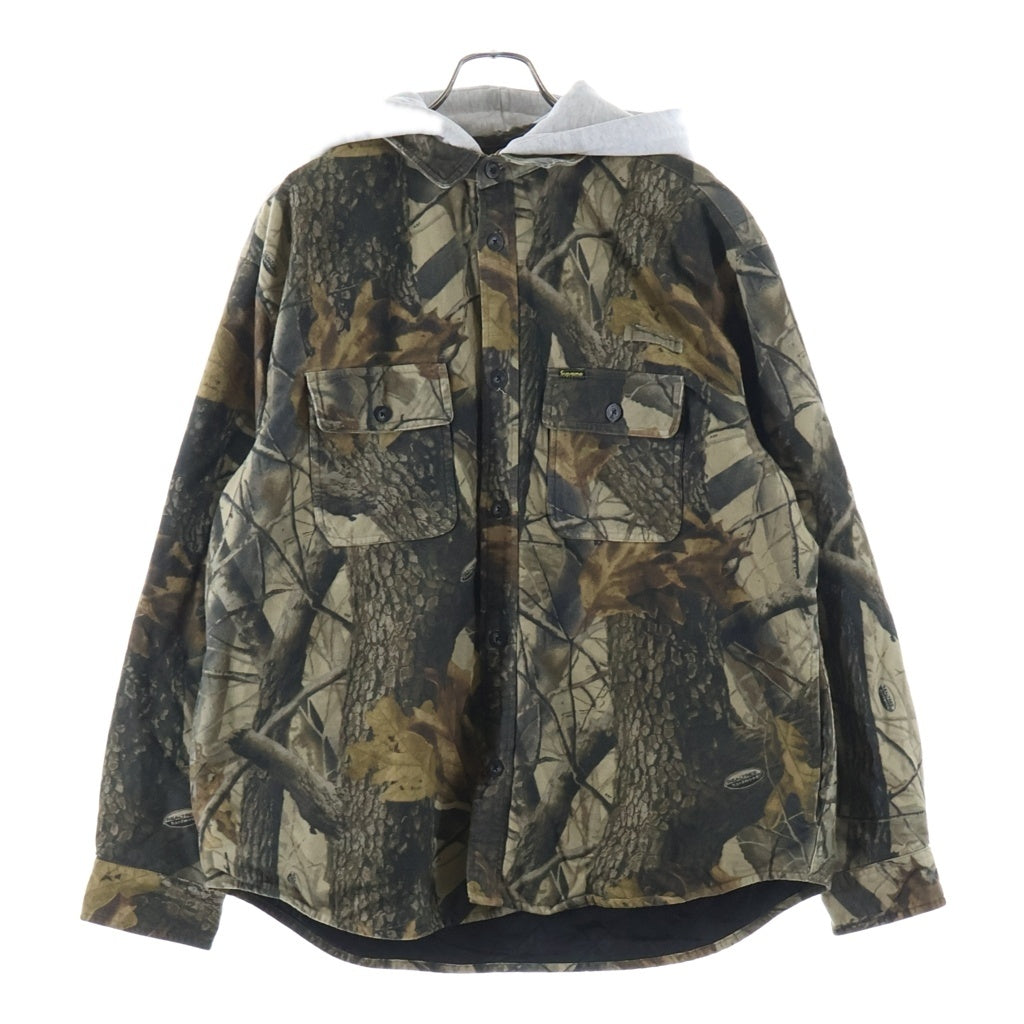 SUPREME(シュプリーム) 25SS Quilted Lined Hooded Flannel Shirt フランネル フード シャツ カーキ -