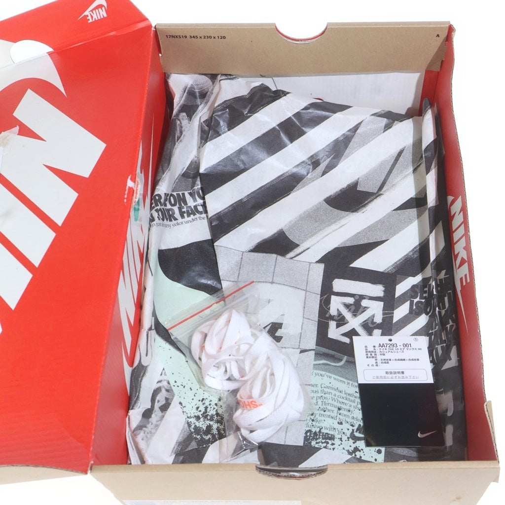 NIKE(ナイキ) ×OFF-WHITE AIR MAX 90 BLACK/BLACK-CONE-WHITE オフホワイト エアマックス90 ローカットスニーカー ブラック US9.5/27.5cm AA7293-001