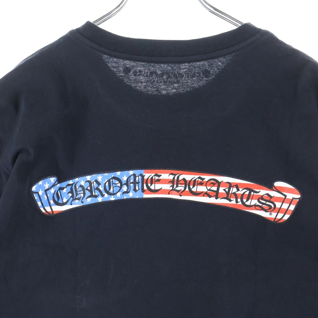 CHROME HEARTS(クロムハーツ) アメリカンフラッグ スクロールラベルプリント 半袖Tシャツカットソー ブラック -