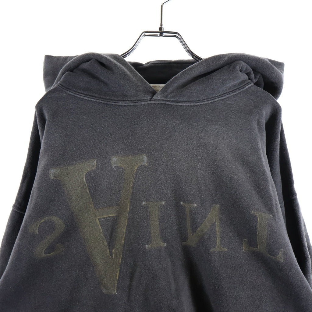 SAINT MICHAEL(セントマイケル) 25AW HOODIE ANARCHY アナーキー カットオフ プルオーバーフーディー パーカー ブラック SM-HR1-0000-119