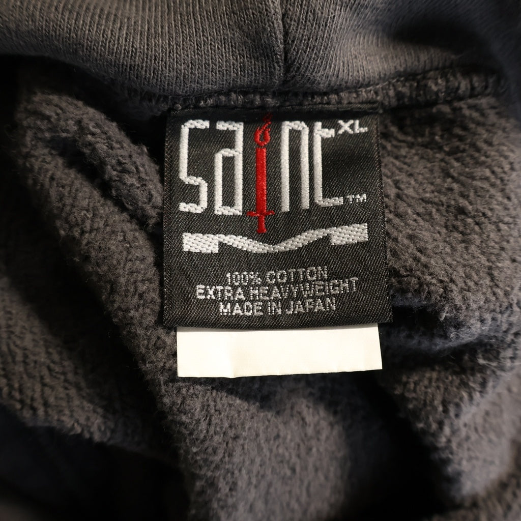SAINT MICHAEL(セントマイケル) 25AW HOODIE ANARCHY アナーキー カットオフ プルオーバーフーディー パーカー ブラック SM-HR1-0000-119