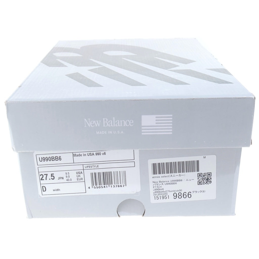 New Balance(ニューバランス) U990BB6 USA製 TRIPLE BLACK スエード メッシュ ローカット スニーカー ブラック US9.5/27.5cm