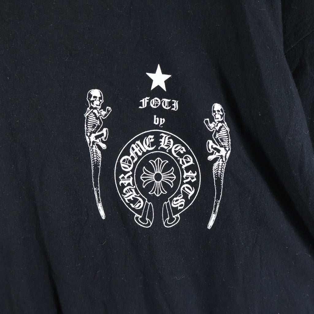 CHROME HEARTS(クロムハーツ) FOTI フォティ ホースシュー スカルプリント 半袖Tシャツカットソー ブラック