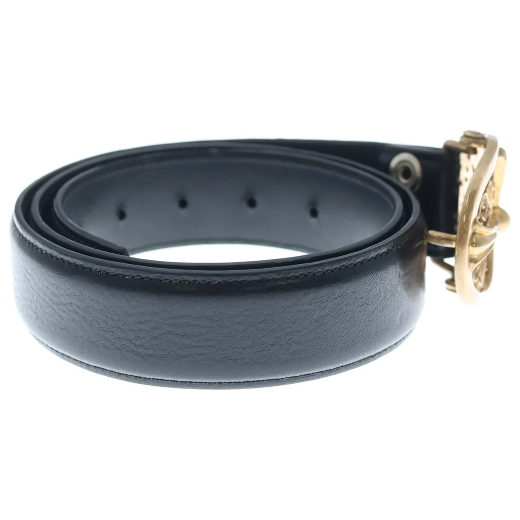 CHROME HEARTS(クロムハーツ) BCKL OVAL CRS BRNZ 1.5オーバルクロス ブロンズバックル 1.5 STRAP 1.5インチ ブロンズ ホースシューリベッツ レザーベルトストラップ ブラック