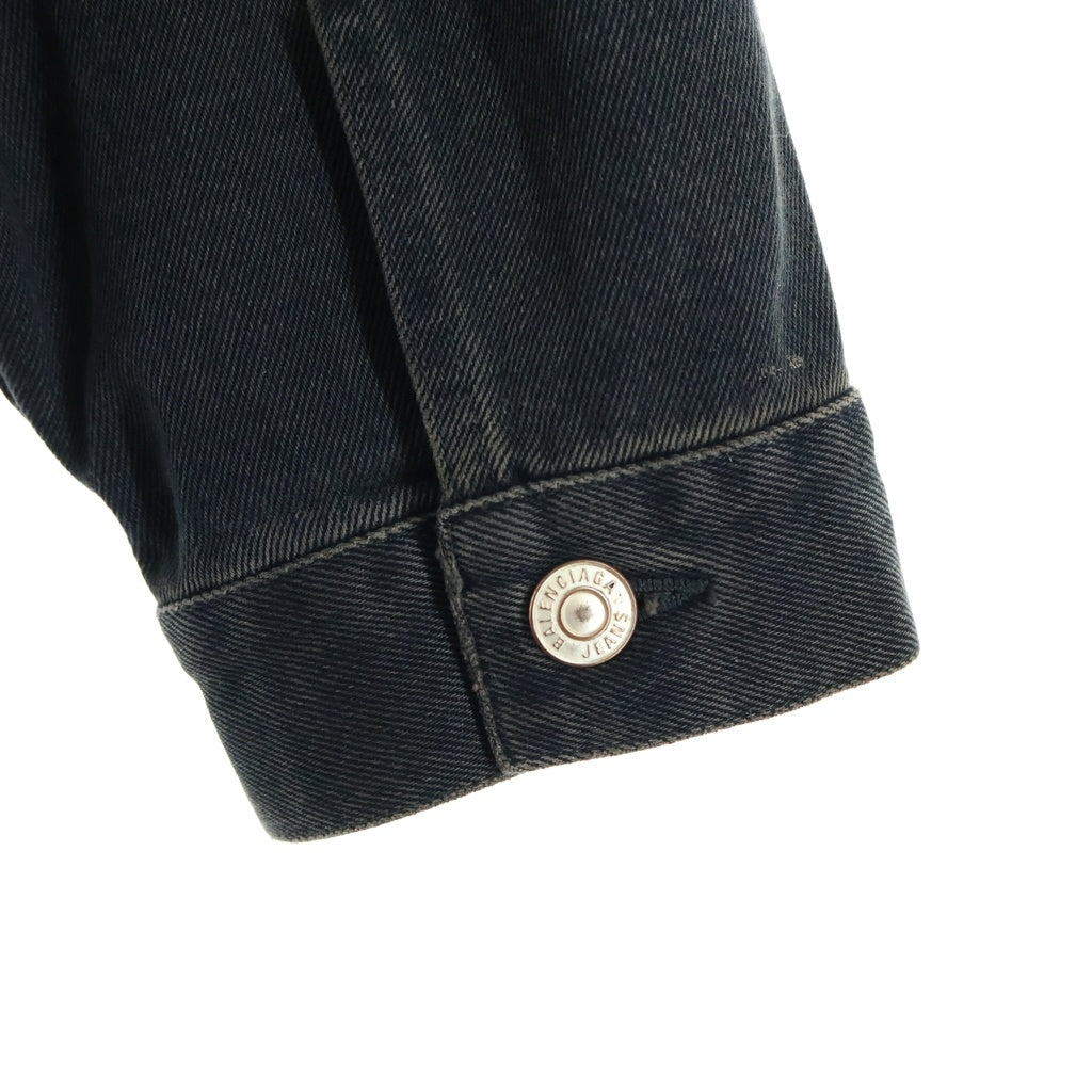 BALENCIAGA(バレンシアガ) Spray Paint BB Logo Denim Jacket スプレーペイントBBロゴ デニムジャケット ブラック 678354 TIWA2