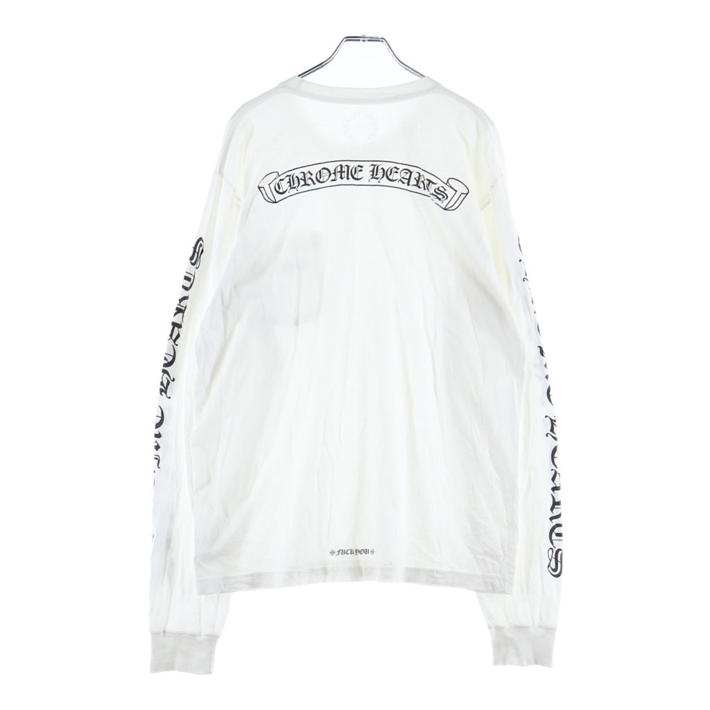 CHROME HEARTS(クロムハーツ) SCROLL LOGO L/S TEE スクロールロゴ ロングスリーブ長袖カットソー ホワイト