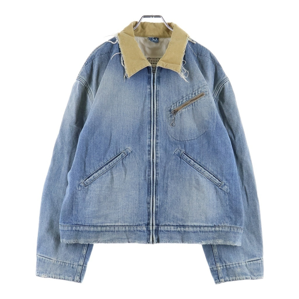 Maison Margiela(メゾンマルジェラ) 25SS SPORTSJACKET スポーツジャケット 襟コーデュロイジップデニムジャケット インディゴ S50AM0636-S30383