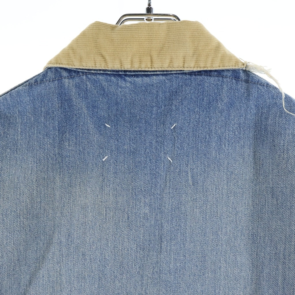 Maison Margiela(メゾンマルジェラ) 25SS SPORTSJACKET スポーツジャケット 襟コーデュロイジップデニムジャケット インディゴ S50AM0636-S30383