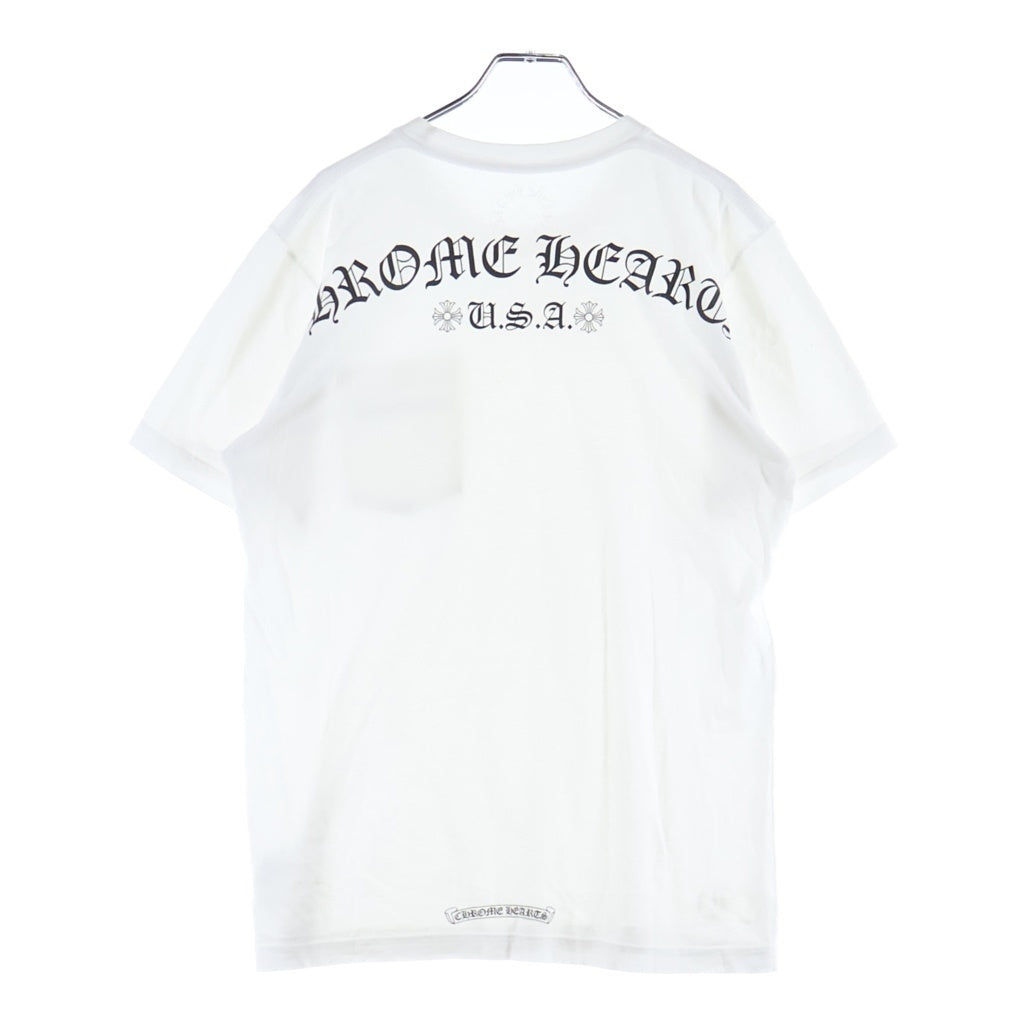 CHROME HEARTS(クロムハーツ) BACK ARCH LOGO SCROLL LABEL USA PRINT TEE バックアーチロゴ スクロールラベル プリント 半袖Tシャツ カットソー ホワイト