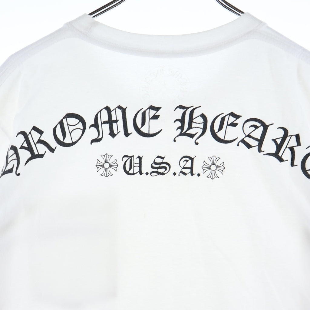 CHROME HEARTS(クロムハーツ) BACK ARCH LOGO SCROLL LABEL USA PRINT TEE バックアーチロゴ スクロールラベル プリント 半袖Tシャツ カットソー ホワイト