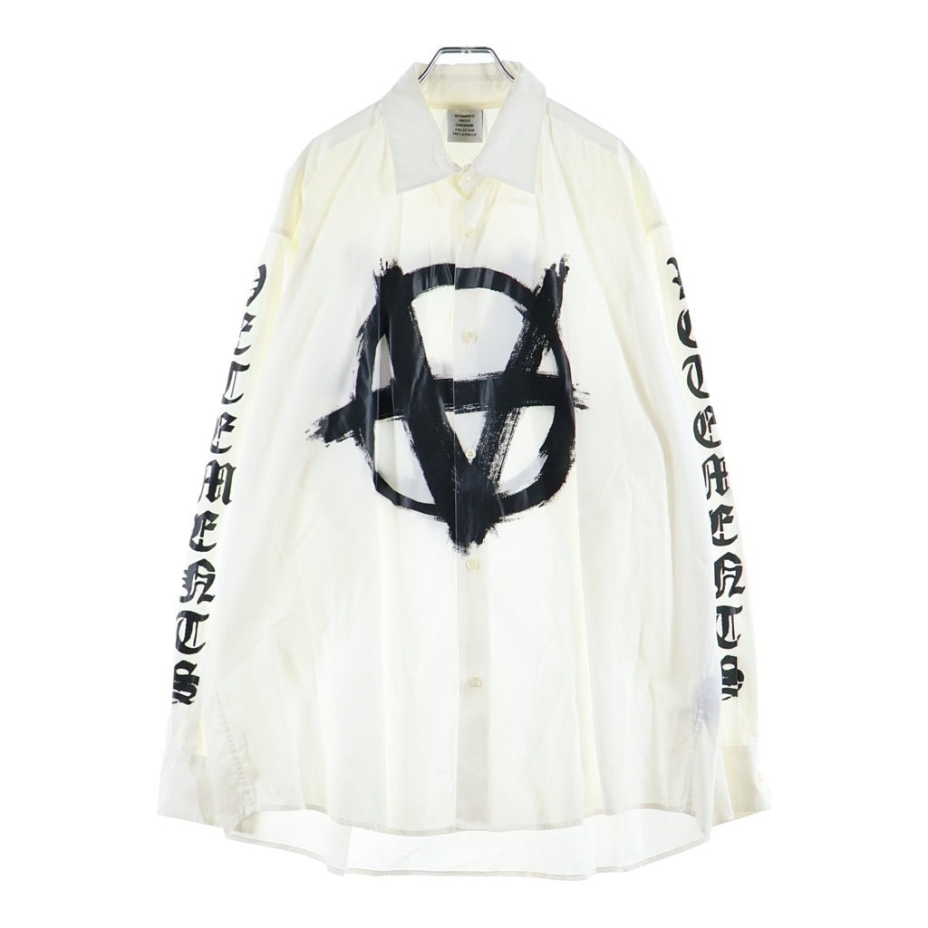 VETEMENTS(ヴェトモン) ダブルアナーキー 長袖シャツ ホワイト UA53SH650W