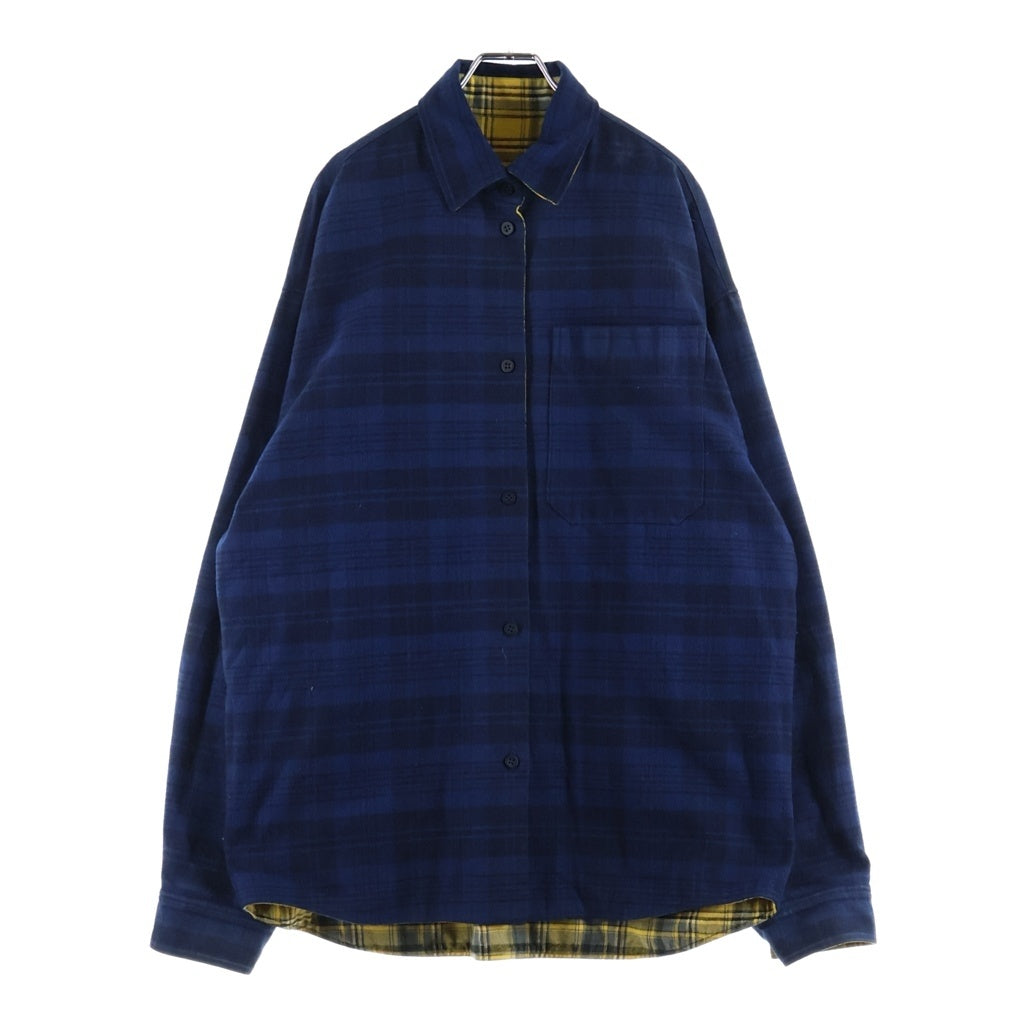BALENCIAGA(バレンシアガ) 2AW REVERSIBLE SHIRT フランネルチェックリバーシブルオーバーサイズシャツ 720105 TNM27 イエロー