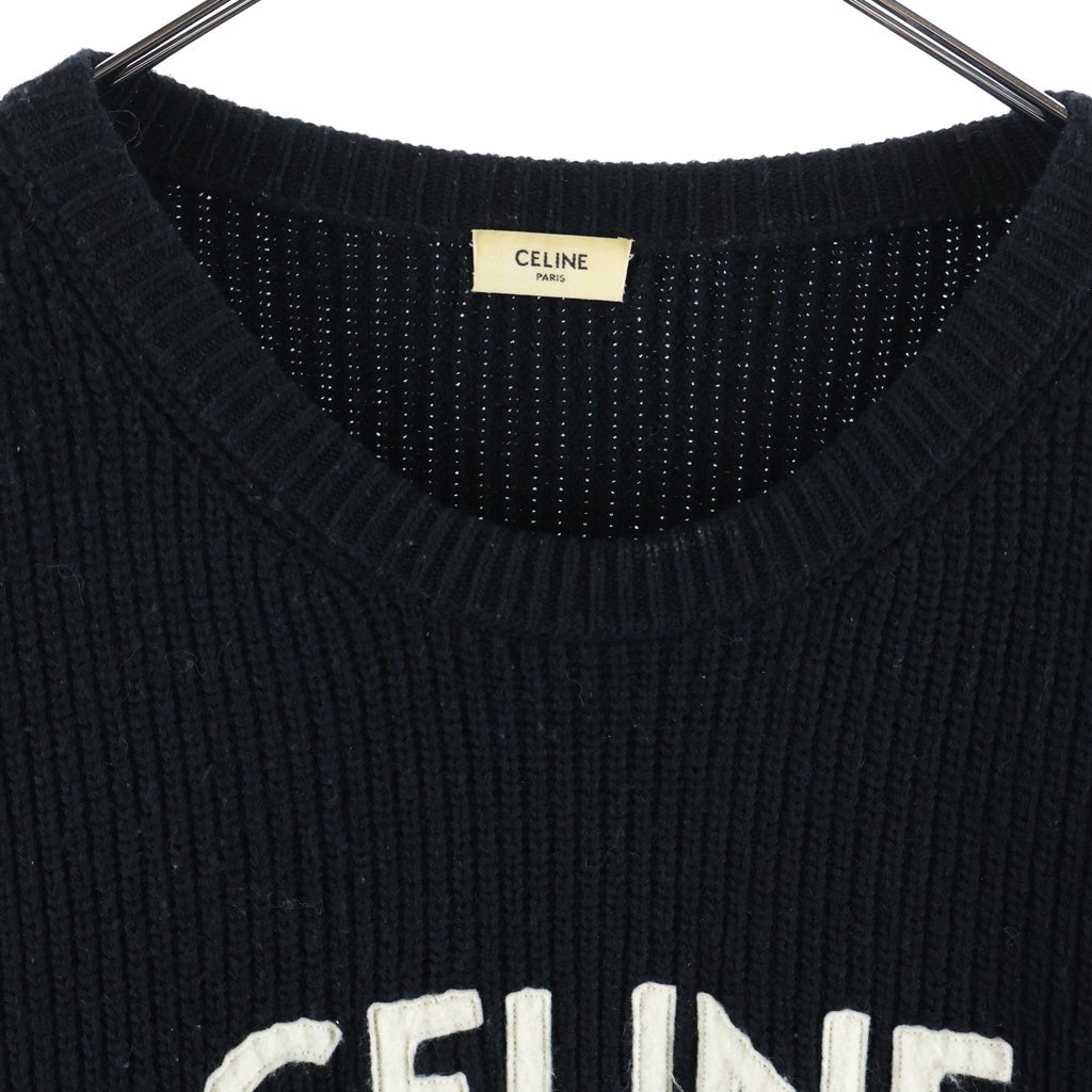 CELINE(セリーヌ) フロントロゴ オーバーサイズ ウールニットセーター ブラック 2A19R423P