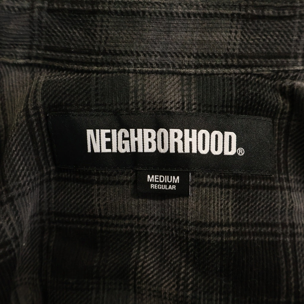 NEIGHBORHOOD(ネイバーフッド) 25AW CORDUROY CHECK SHIRT LS コーデュロイチェックシャツ ブラック 252TSNH-SHM07