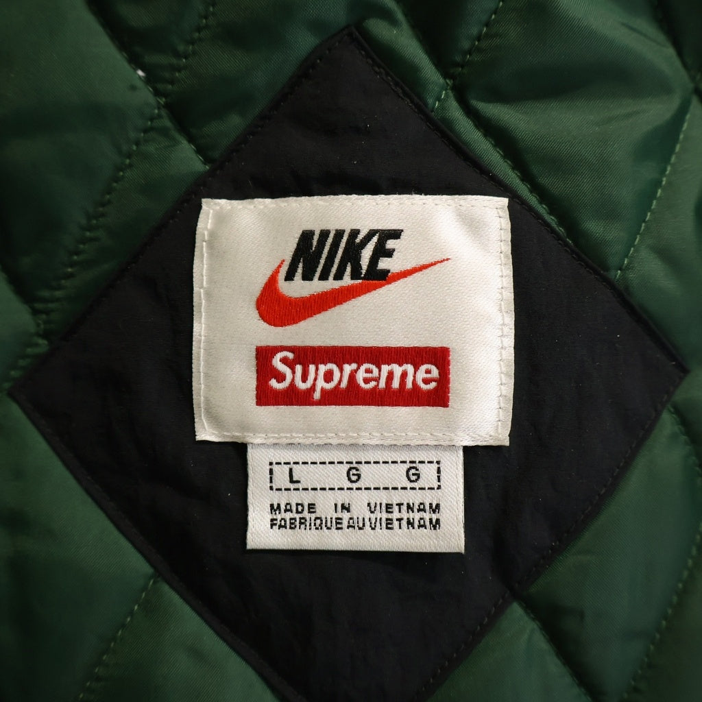 SUPREME(シュプリーム) 19SS ×Nike Hooded Sport Jacket ナイキ フード付き ナイロン キルティングジャケット CD6074 グリーン
