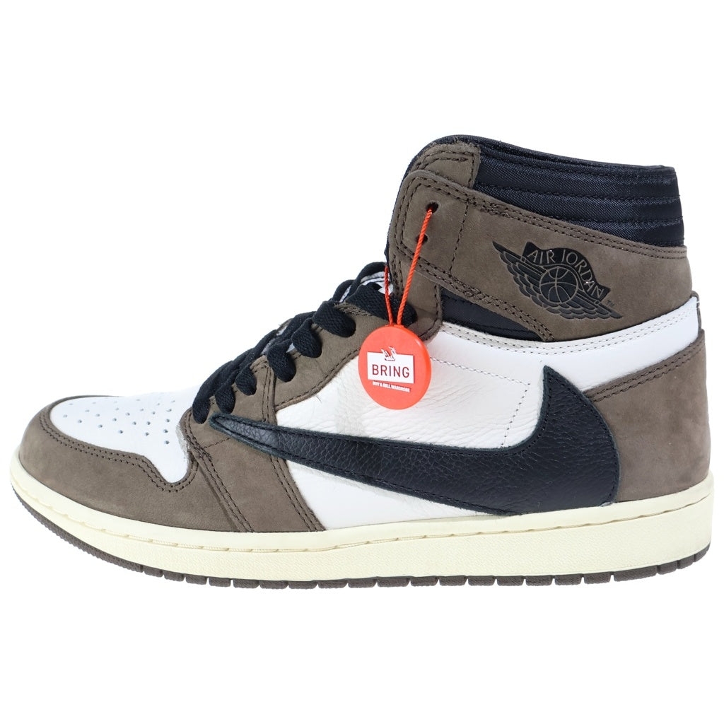 NIKE(ナイキ) ×TRAVIS SCOTT AIR JORDAN 1 RETRO HIGH OG TS SP トラヴィススコット エアジョーダン1 レトロ ハイカットスニーカー ブラウン/ホワイト US10/28cm CD4487-100