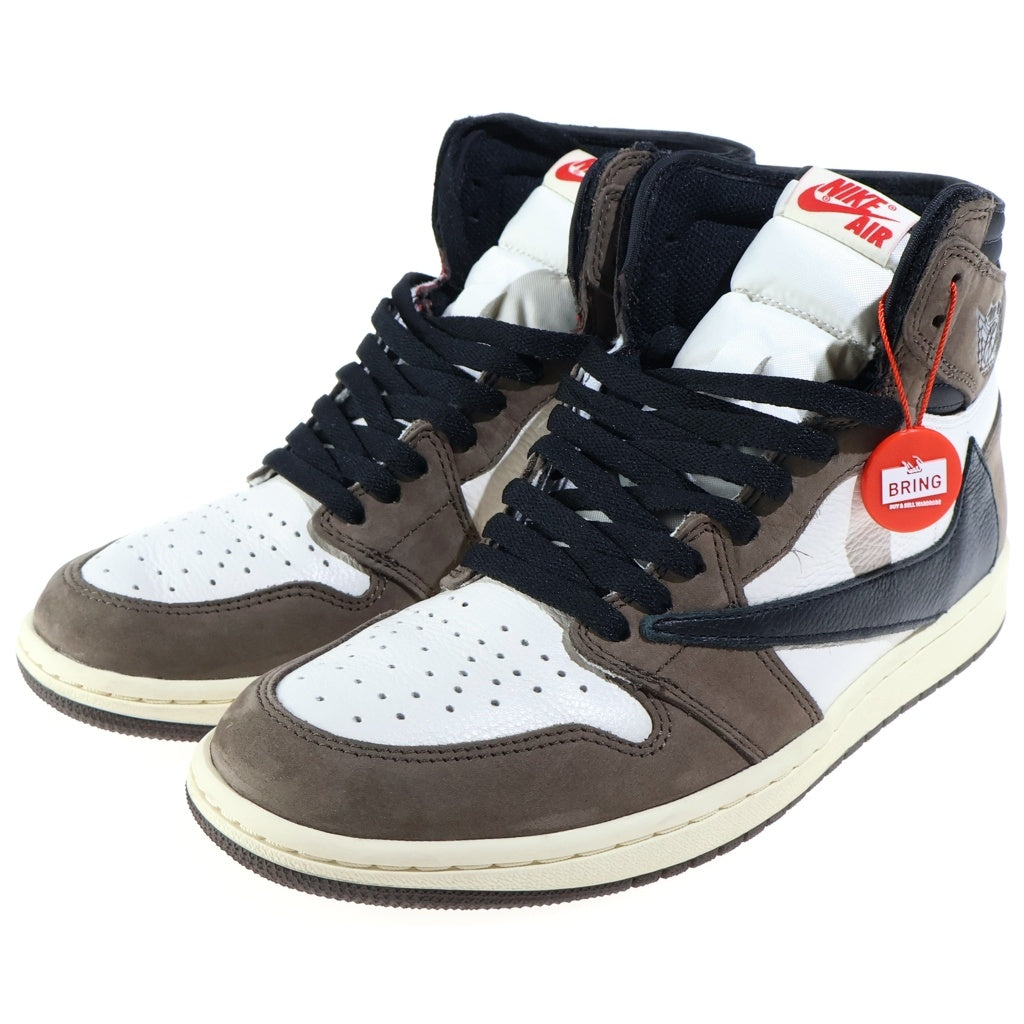 NIKE(ナイキ) ×TRAVIS SCOTT AIR JORDAN 1 RETRO HIGH OG TS SP トラヴィススコット エアジョーダン1 レトロ ハイカットスニーカー ブラウン/ホワイト US10/28cm CD4487-100