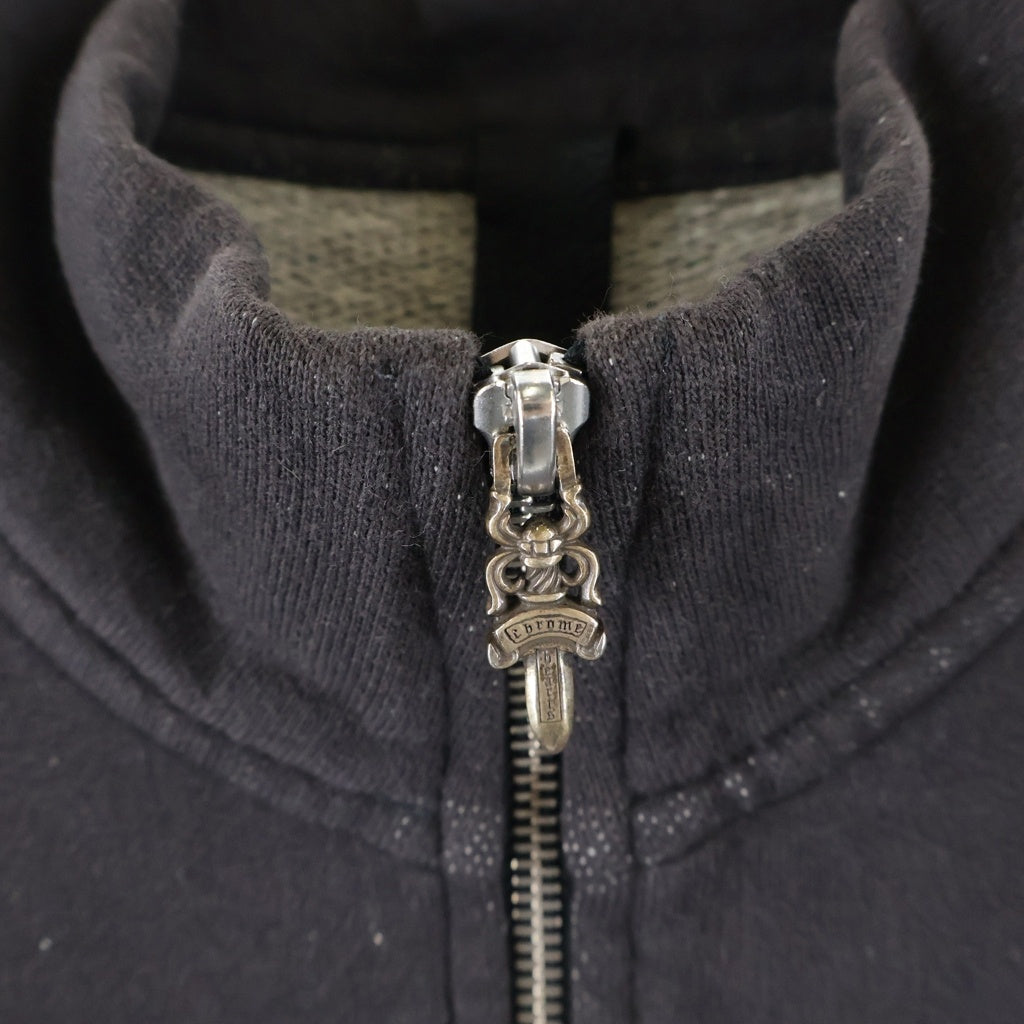 CHROME HEARTS(クロムハーツ) Y NOT ロゴ刺繍ハーフジップスウェット ブラック