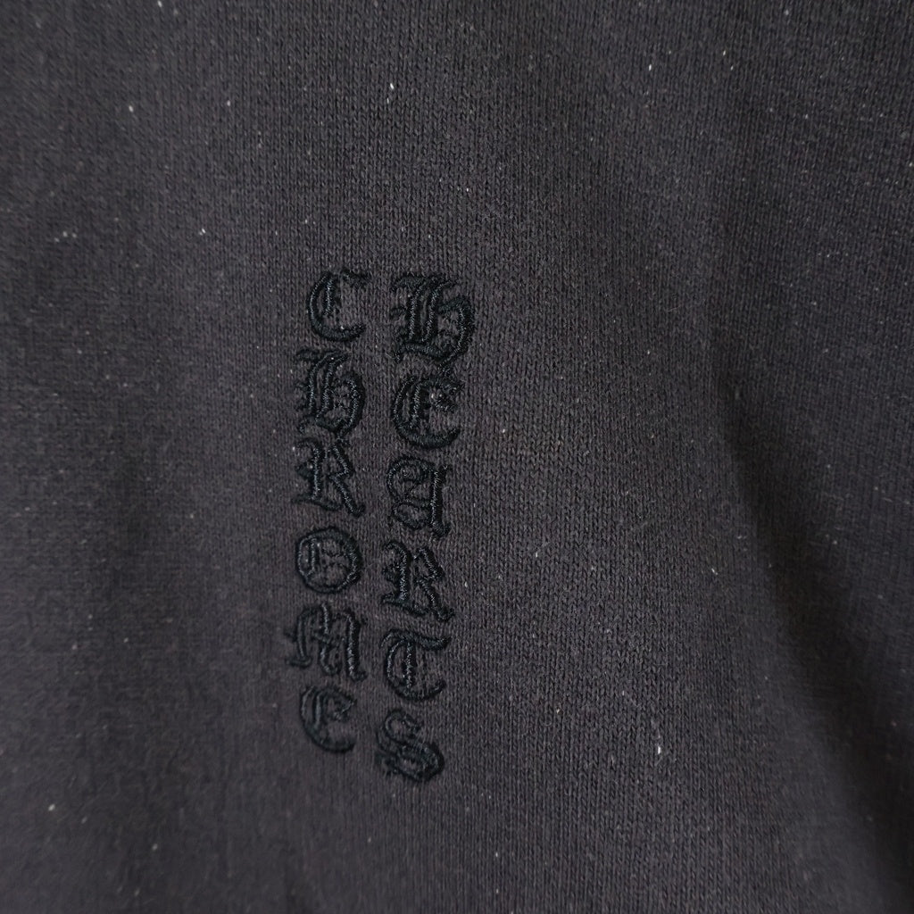 CHROME HEARTS(クロムハーツ) Y NOT ロゴ刺繍ハーフジップスウェット ブラック