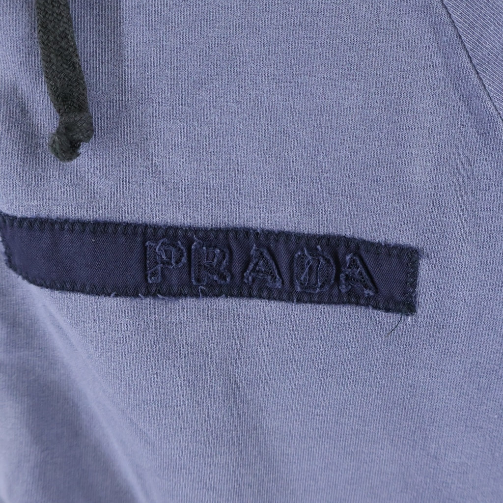 PRADA(プラダ) ロゴ ショート丈 ジップアップパーカー パープル