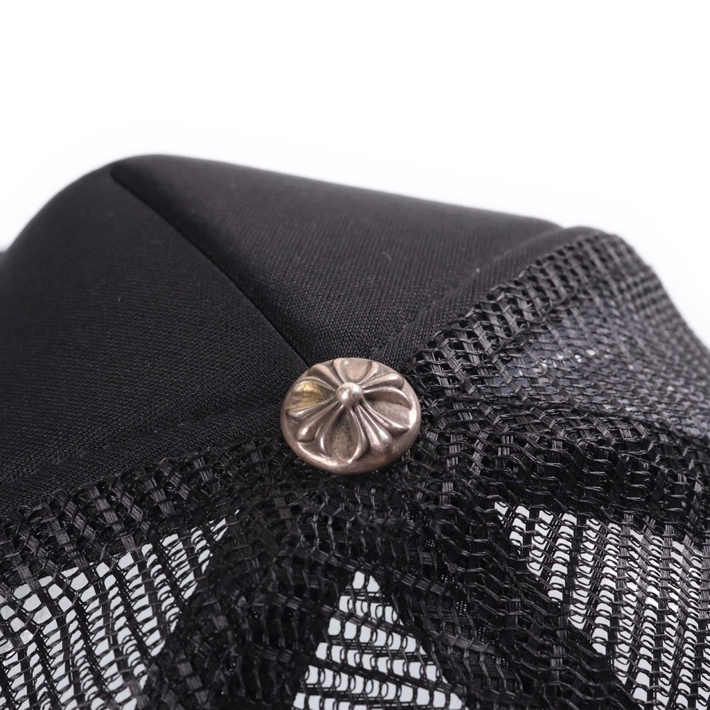CHROME HEARTS(クロムハーツ) TRUCKER CAP セメタリークロスプリント メッシュ トラッカーキャップ 帽子 ブラック/ホワイト