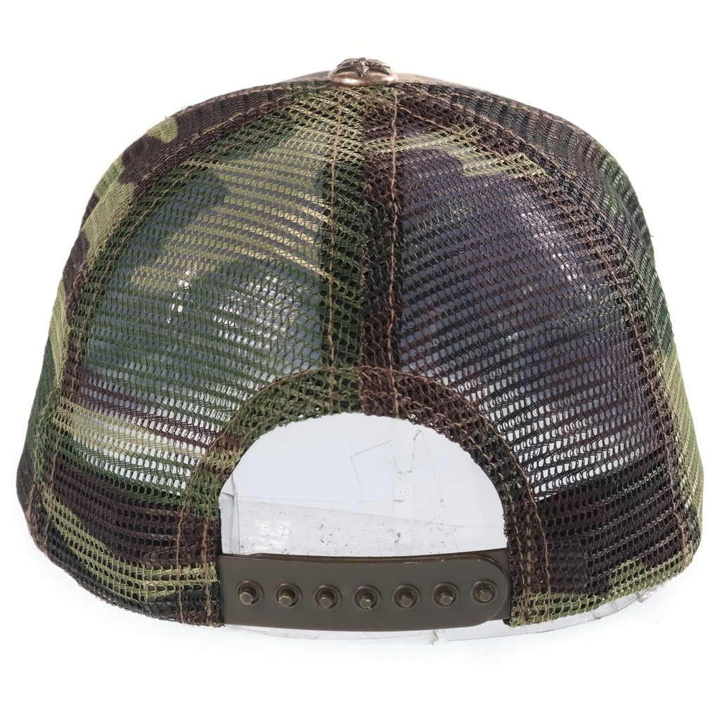 CHROME HEARTS(クロムハーツ) 3STAR PATCH TRUCKER CAP スターレザーパッチ スターボール付 カモフラ ベースボールキャップ 帽子 カーキ