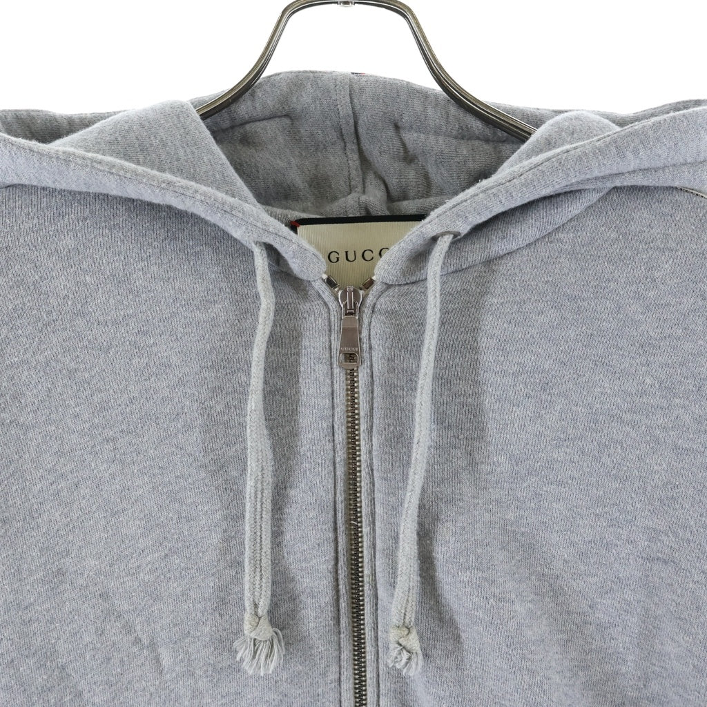 GUCCI(グッチ) HEAVY FELTED COTTON JRS サイドロゴ ジップアップパーカー グレー 497250 X9I97