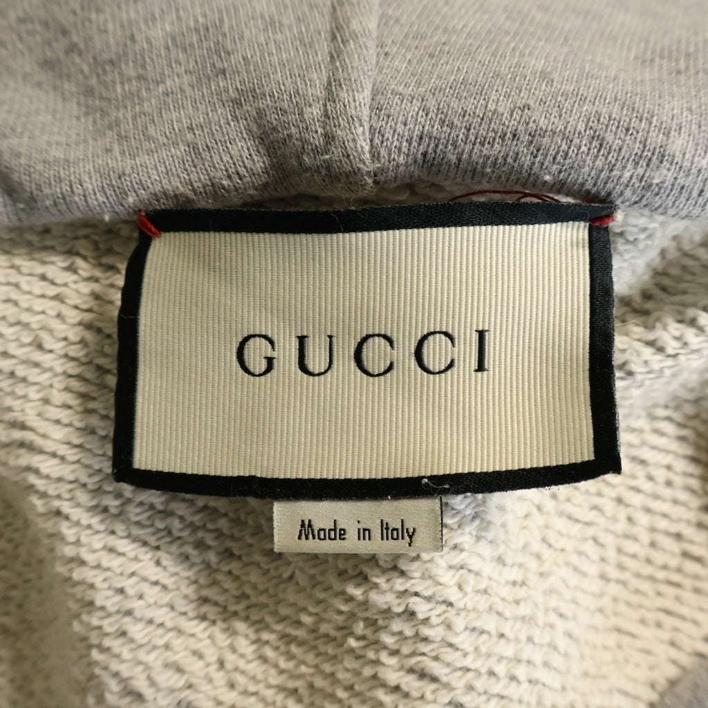 GUCCI(グッチ) HEAVY FELTED COTTON JRS サイドロゴ ジップアップパーカー グレー 497250 X9I97