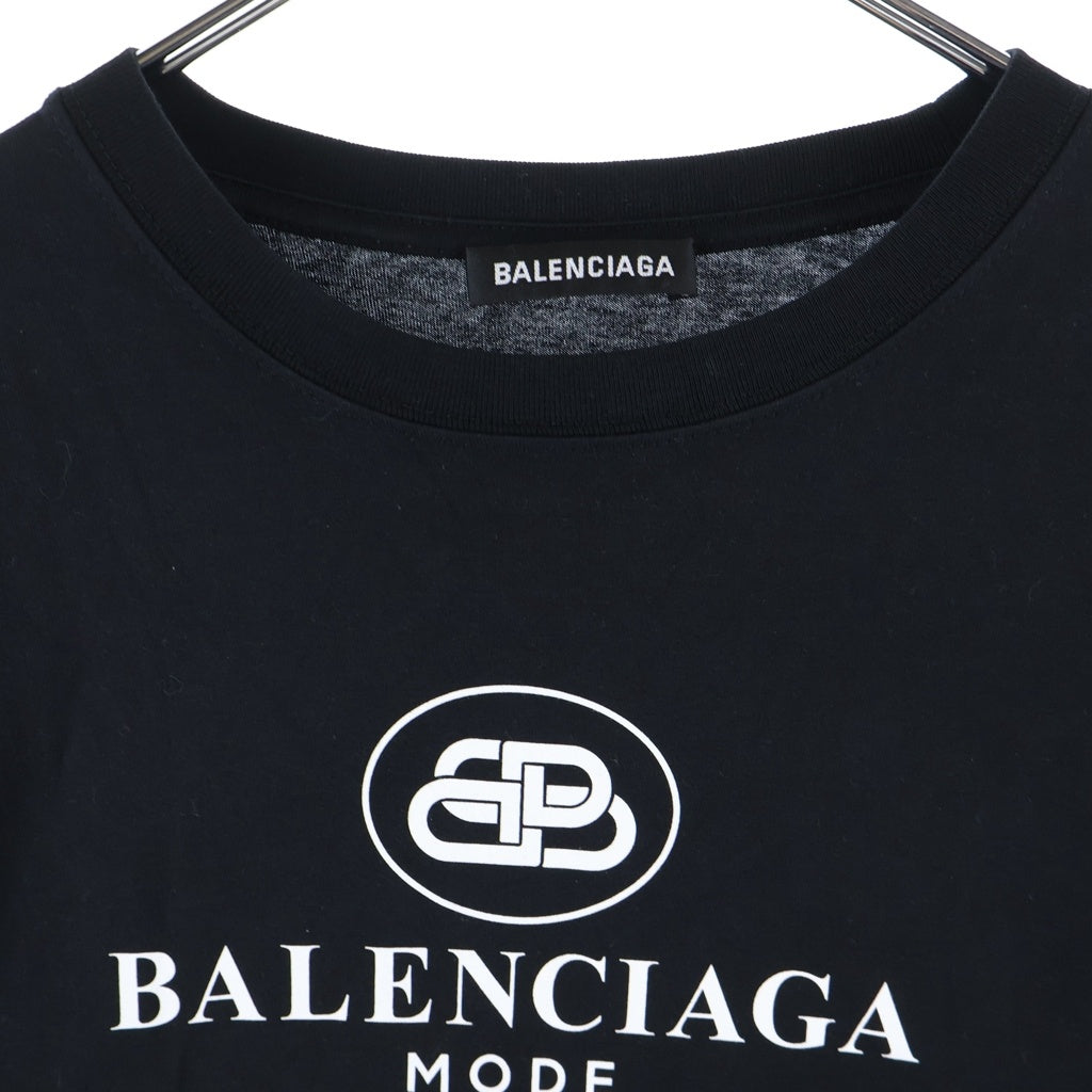BALENCIAGA(バレンシアガ) フロントロゴプリント 半袖Tシャツカットソー ブラック 570803 TFV76