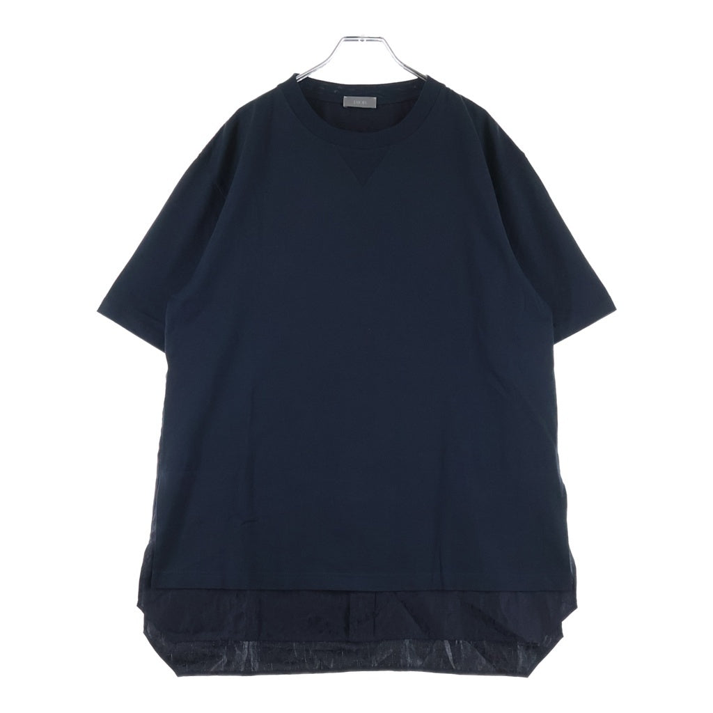 DIOR(ディオール) オブリーク トロッター シルク切替 半袖Tシャツカットソー ネイビー 143J647A0677