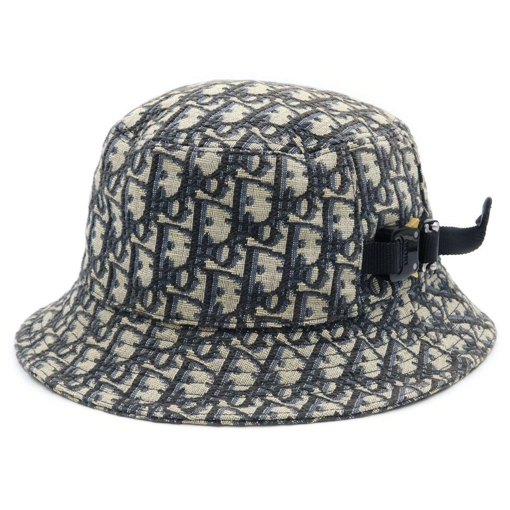 DIOR(ディオール) オブリーク コットン ブレンド ジャカードボブハット バケットハット ベージュ×ネイビー 293C906G5763