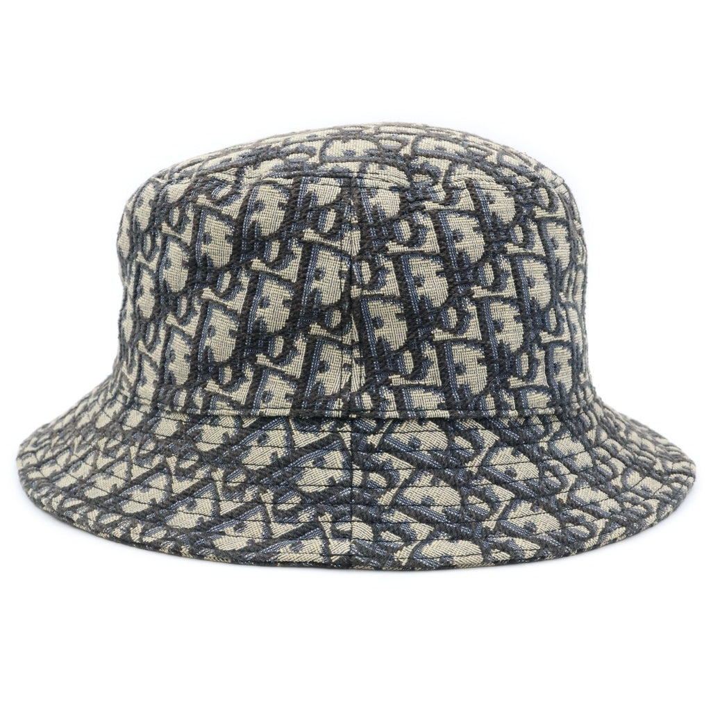 DIOR(ディオール) オブリーク コットン ブレンド ジャカードボブハット バケットハット ベージュ×ネイビー 293C906G5763