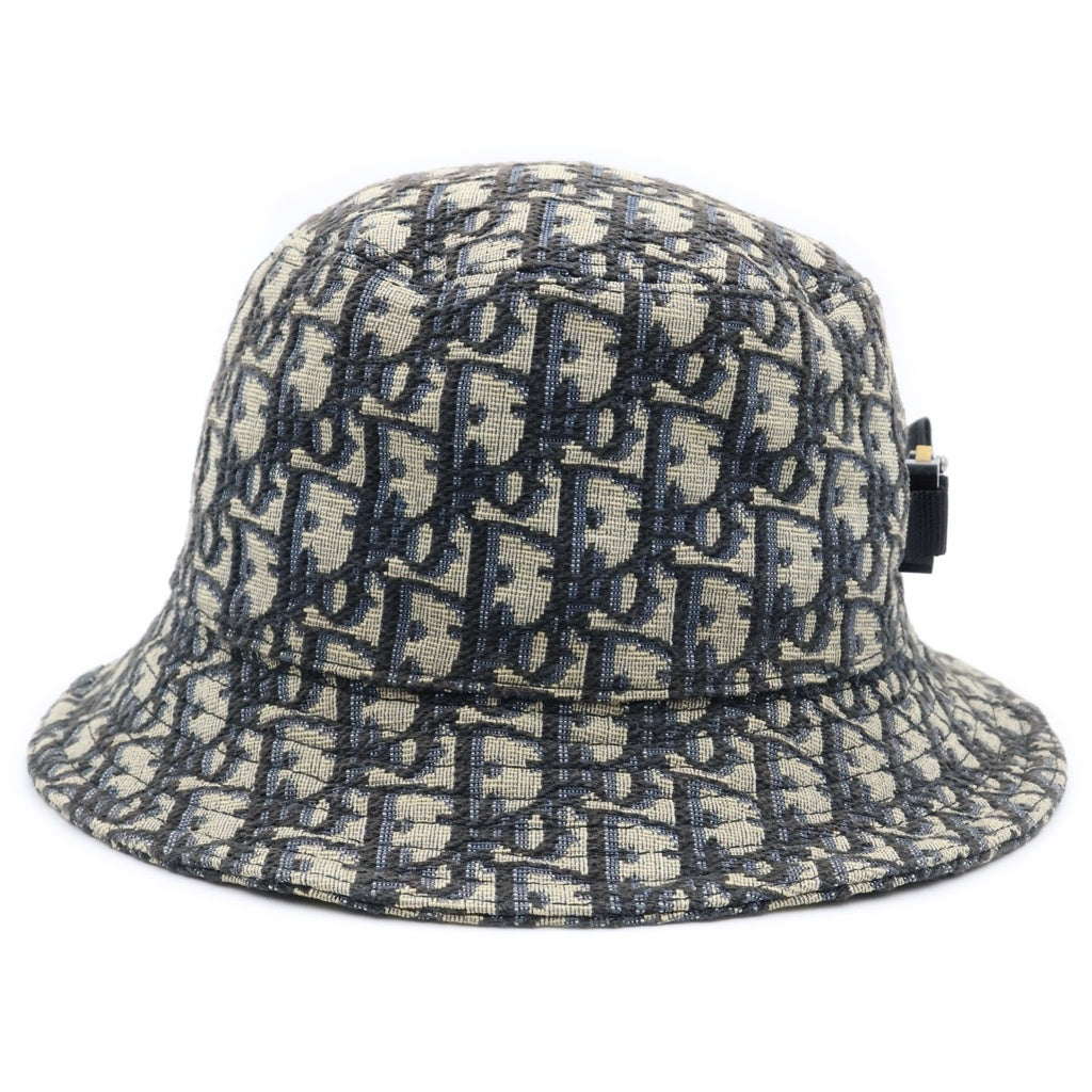 DIOR(ディオール) オブリーク コットン ブレンド ジャカードボブハット バケットハット ベージュ×ネイビー 293C906G5763