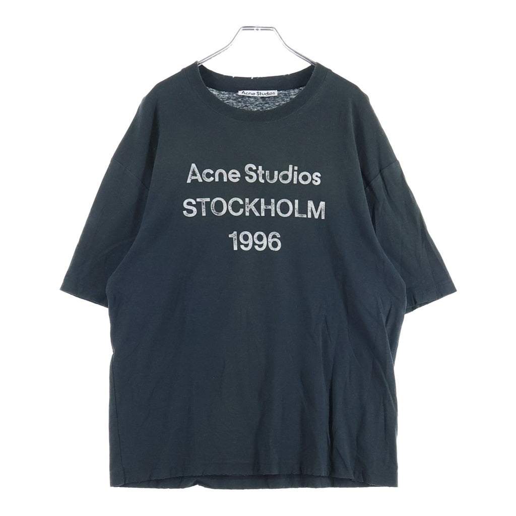 Acne Studios(アクネ ストゥディオズ) 1996 フロントロゴプリント 半袖Tシャツカットソー ブラック FN-UX-TSHI000013
