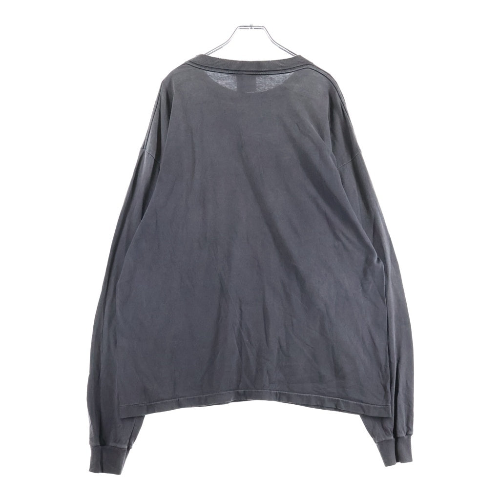 SAINT MICHAEL(セントマイケル) 25SS RAINBOW LS TEE加工 レインボーロゴプリントTシャツ 長袖クルーネックカットソー ブラック SM-HR8-0000-032