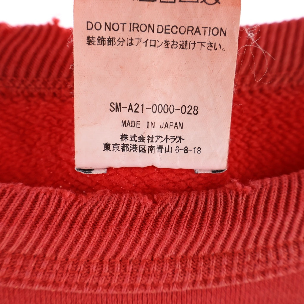 SAINT MICHAEL(セントマイケル) 21SS RGLN SWT SH GODSPEED ラグランスウェットトレーナー レッド SM-A21-0000-028