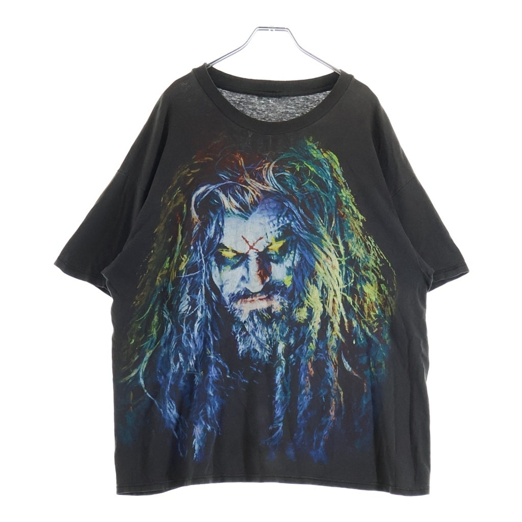 VINTAGE(ヴィンテージ) 90S ROB ZOMBIE 100% HARDCORE ロブゾンビ 両面プリント 半袖Tシャツカットソー ブラック
