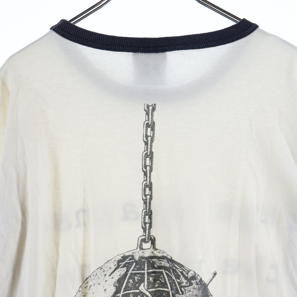 VINTAGE(ヴィンテージ) 90S RAGE AGAINST THE MACHINE レイジアゲインストザマシーン フロントプリント リンガー半袖Tシャツカットソー ホワイト