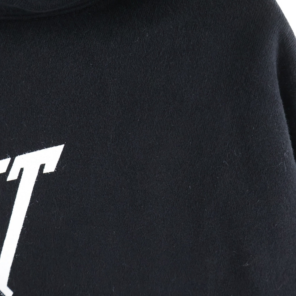 SAINT MICHAEL(セントマイケル) 24AW RIBON SAINT HOODIE ロゴプリント スウェット プルオーバーパーカー ブラック SM-YS1-0000 039