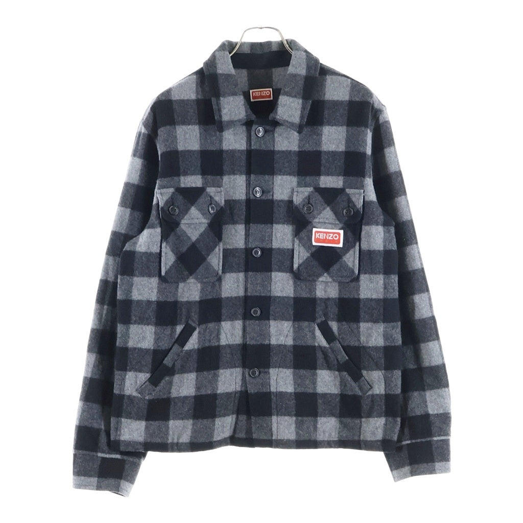 KENZO(ケンゾー) WOOL OVER SHIRT ウール オーバーサイズシャツ グレー FC65CH5099CN