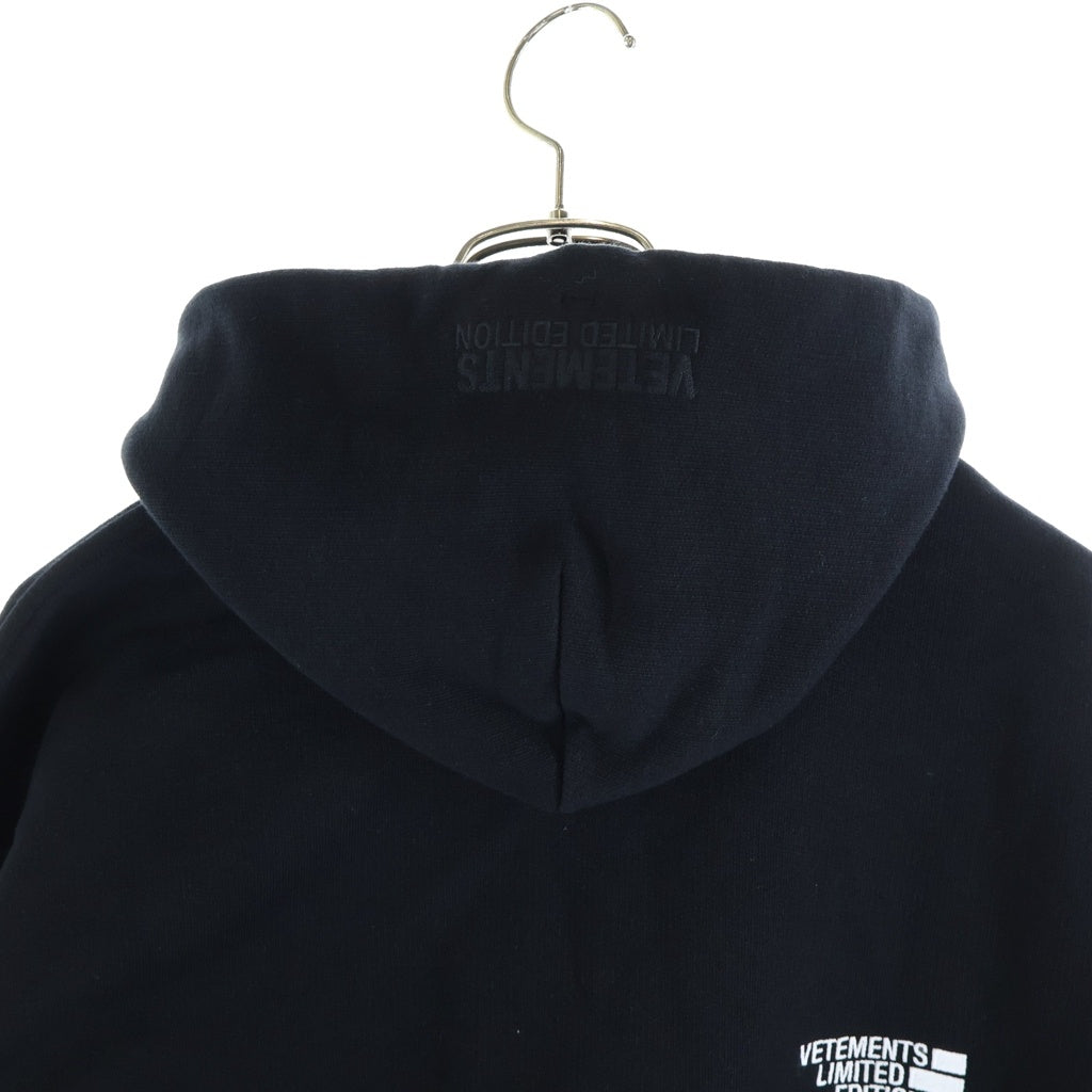 VETEMENTS(ヴェトモン) 21SS LIMITED EDITION ロゴ刺繍 プルオーバーパーカー ブラック UE51TR730B