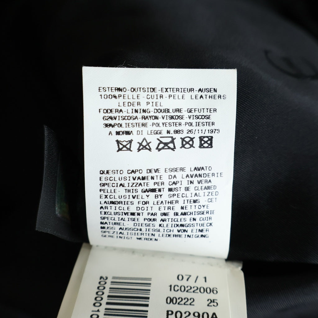 JUST cavalli(ジャストカヴァリ) ステッチデザイン ジップレザージャケット ブラック